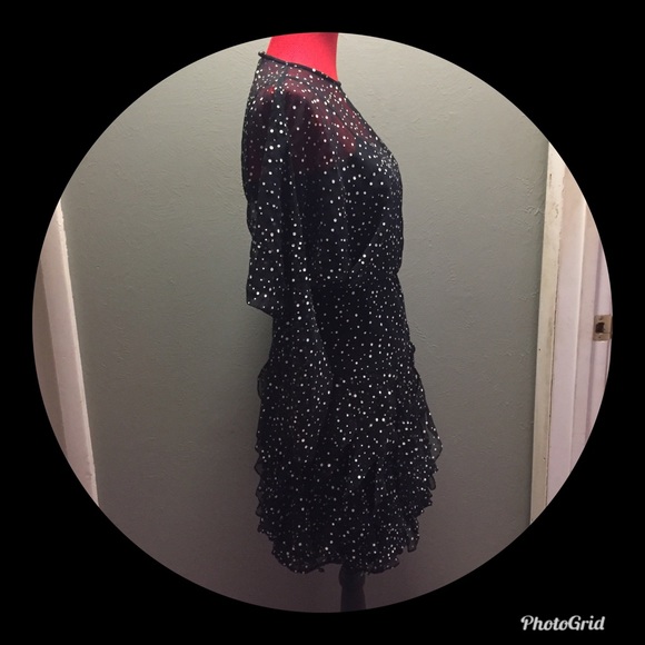 BESTY B ADAM BLACK & WHITE PLOKA DOT DRESS. - Picture 2 of 3